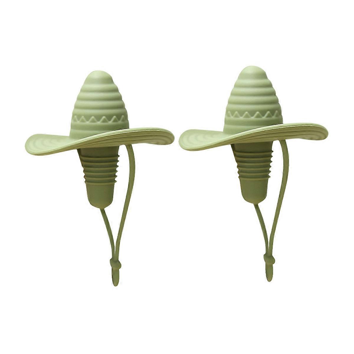2pcs Cowboy Hat Bottle Stopper Silicone Wine Bottle Cap Red Wine Plug Fresh-Keeping Sealer Cork Lid