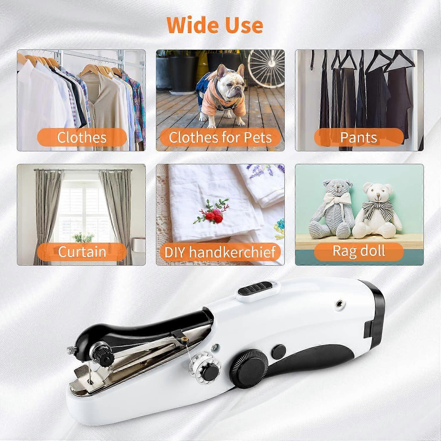 Portable Handheld Sewing Machine, Mini Electric Sewing Machine for Adult Beginner, Easy to Use and Quick Stitch Suitable for Clothes, Fabrics, Curtain