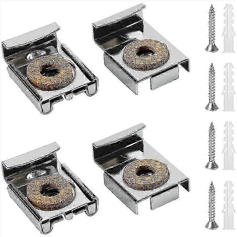 4 Pieces Spring Mirror Clips Mirror Hanger Clips Fixing Mirror Clamp Mirror Brackets With Studs And Screws For Mirror Fixing Hangers Can Support Editi