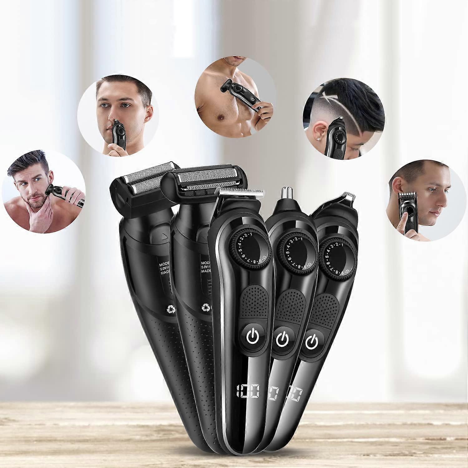 5 In 1 Men Multi-functional Haircut Carving Electric Shaver Reciprocating Shaver Set With Storage Bag