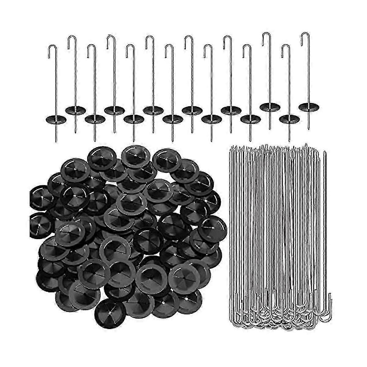 100 pakker solcellepanelbeskyttelsesklips, rustfritt stål nettinggjerdefester dyrebeskyttelsesrullsett for solcellepanel