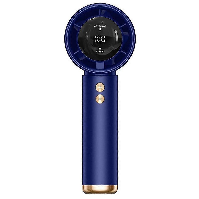 Portable Handheld Fan with Adjustable Speed 1-100, 3000mAh Rechargeable Battery Mini Fan with Digital Display for Travel and Camping, Blue