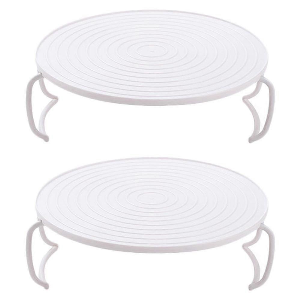 2pcs Rouded Mircrowave Oven Rack Layered Steaming Tray Kitchen Accessory
