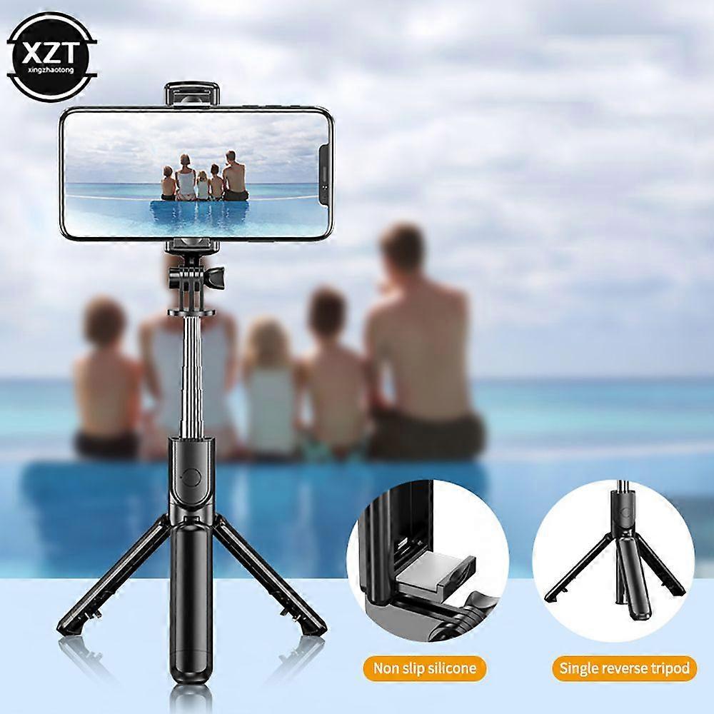 S03S/S03 Extendable Wireless Selfie Stick Tripod  With Bluetooth Remote with Color Black