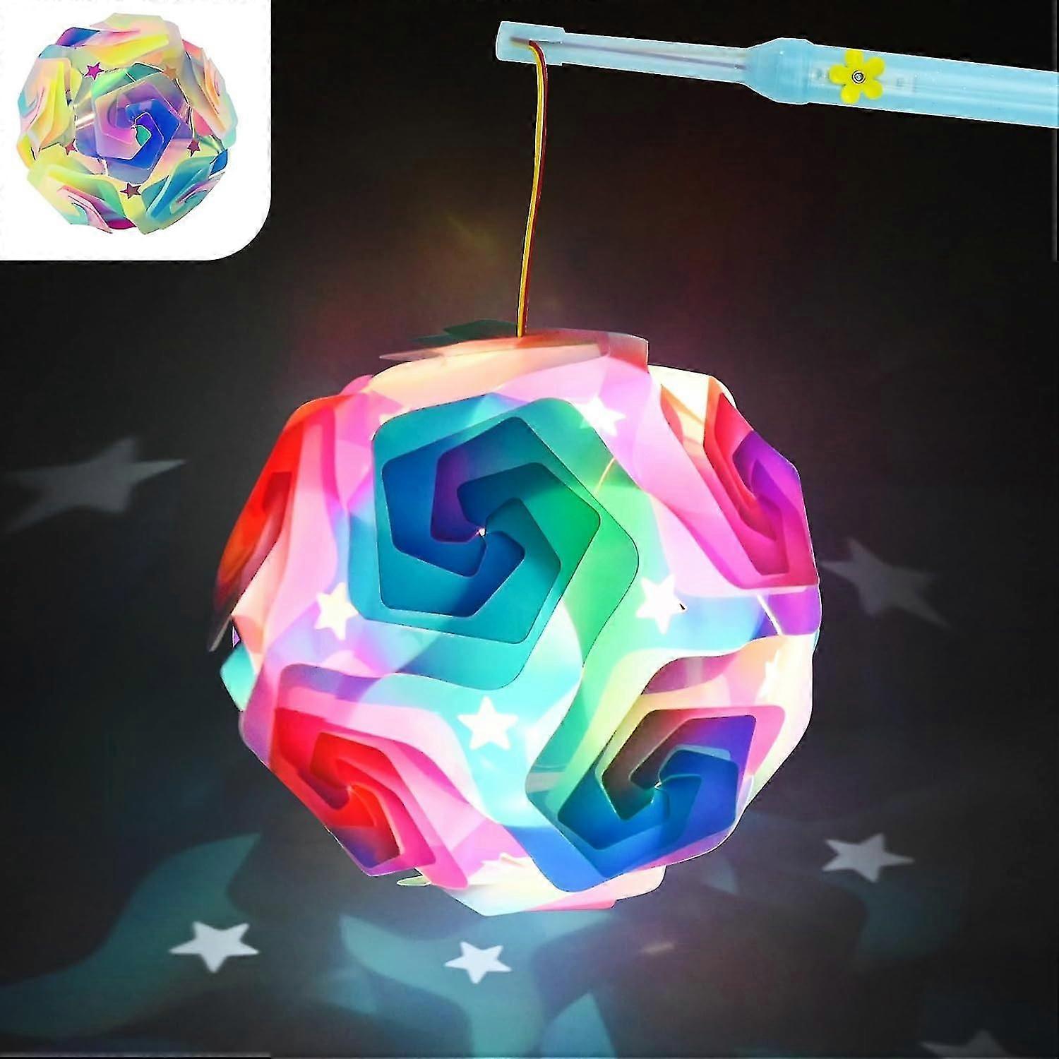Lantern Craft Set, St Martin Lantern, Portable Lantern Led For Children, Lantern With Lantern Pole Self-made Lantern Set-Yvan