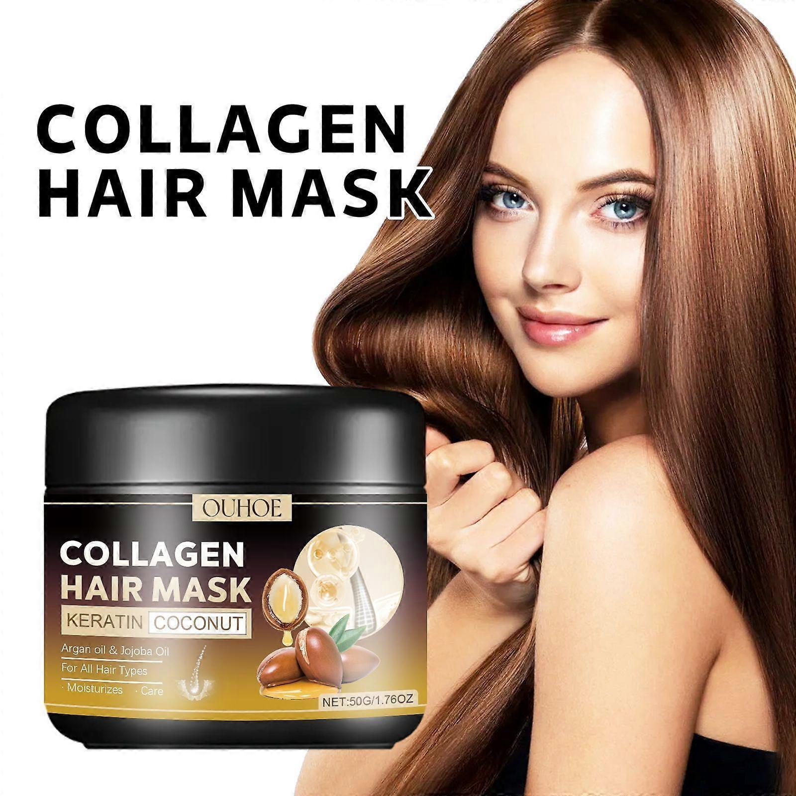 50g OUHOE Collagen Hair Mask Keratin & Coconut Cream with Argan & Jojoba Oils