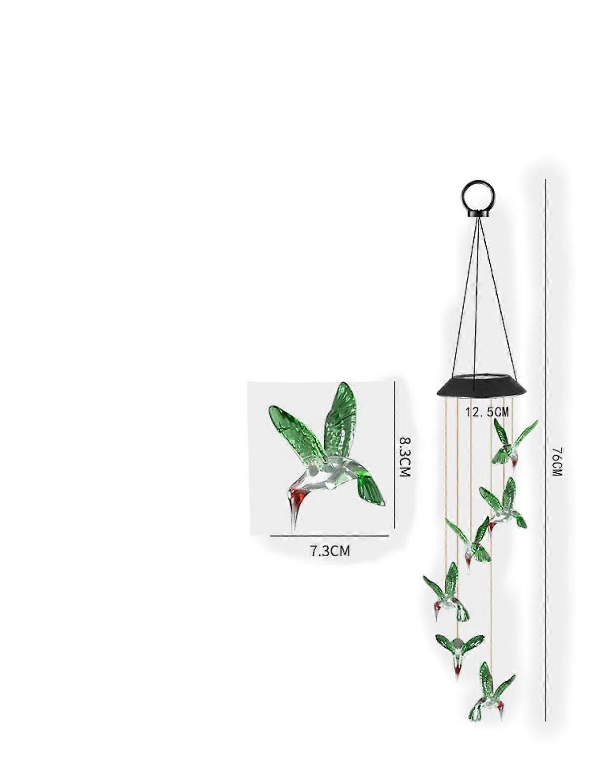 Solar, Color Changing Led Solar Wind Chime Outdoor Mobile H