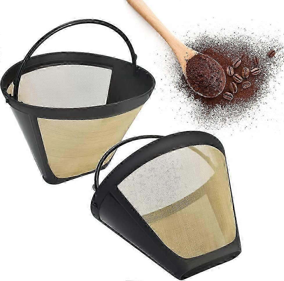 2Pcs Gold 304 Steel Coffee Filter 10Cm 100 Mesh Permanent Coffee Filter Rust And Corrosion Reusable Coffee Dripper
