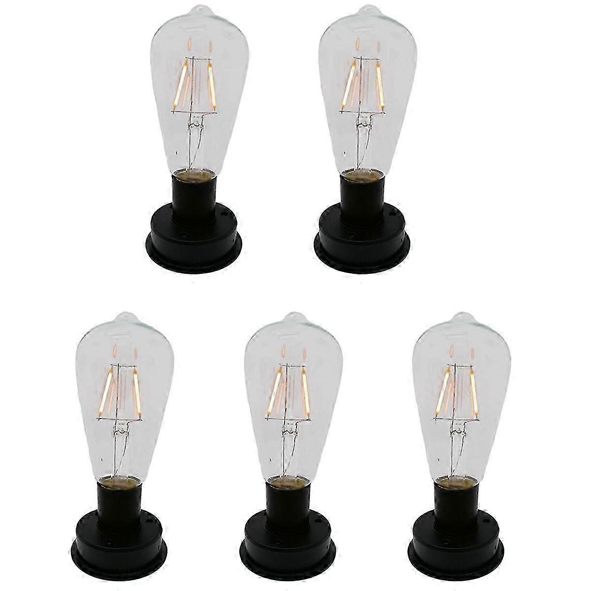5Pc Solar LED Tungsten Filament Bulb Lamp 2800K Automatic Light Sensors Fence Night Lights for Gard