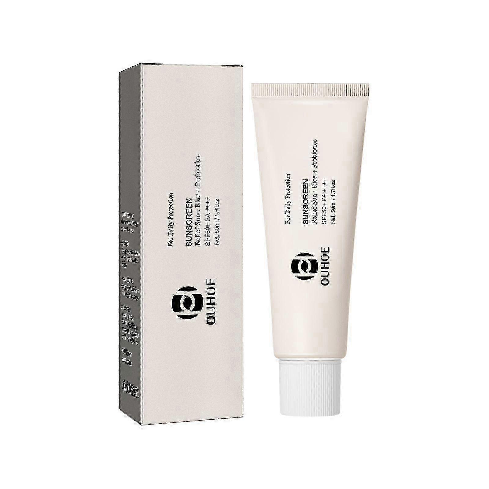 Rice Probiotic Protective Cream, Refreshing Anti-UV Moisturizing Face Protective Cream