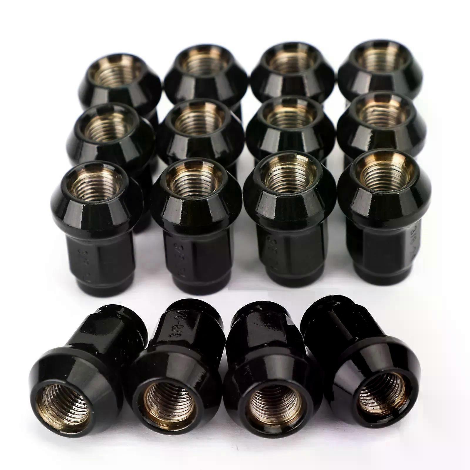 16 Pack Black 3/8-24 Tapered Lug Nuts For Polaris Ranger 700 RZR 900XP 800 570