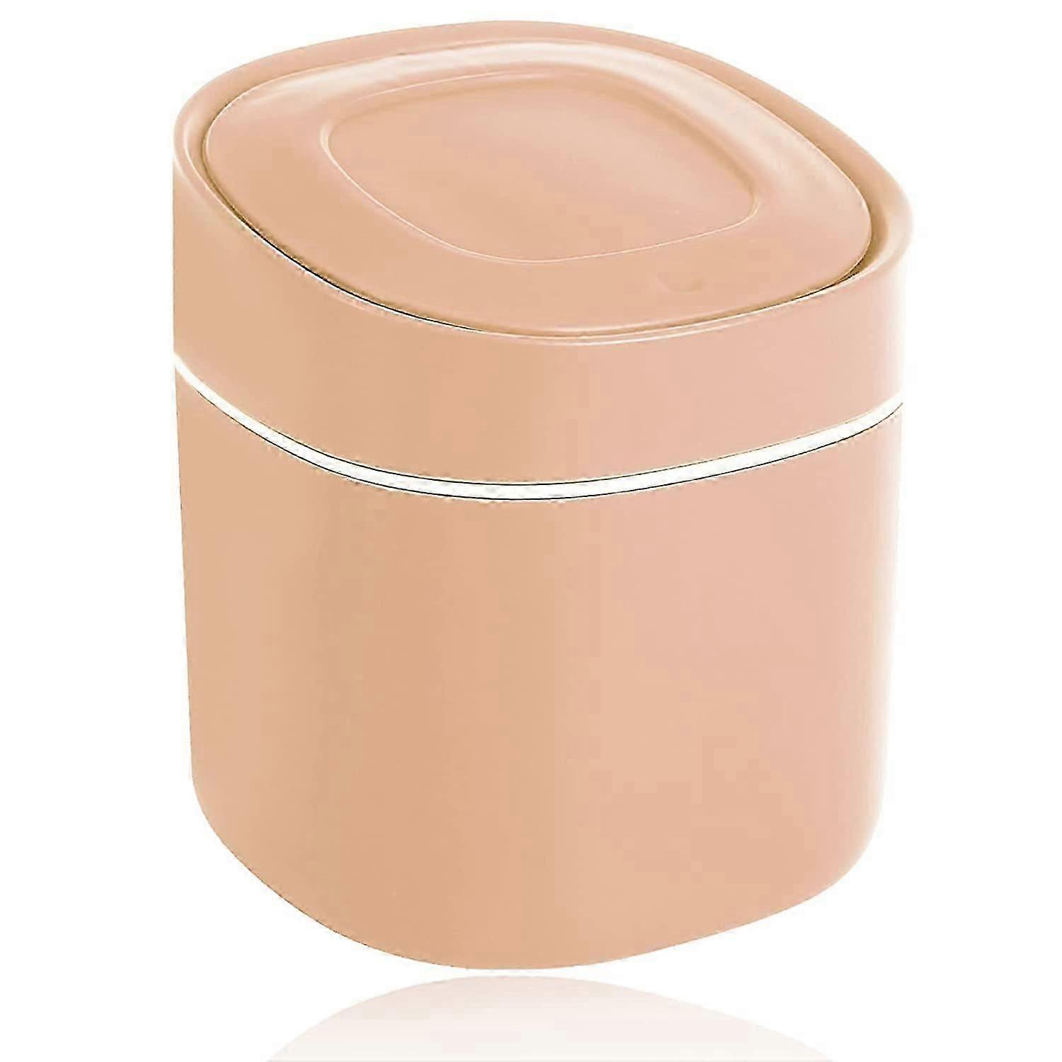 Table Trash Can Small Desktop Trash Can with Lid for Bathroom, Kitchen, Office, Portable Handle Pink