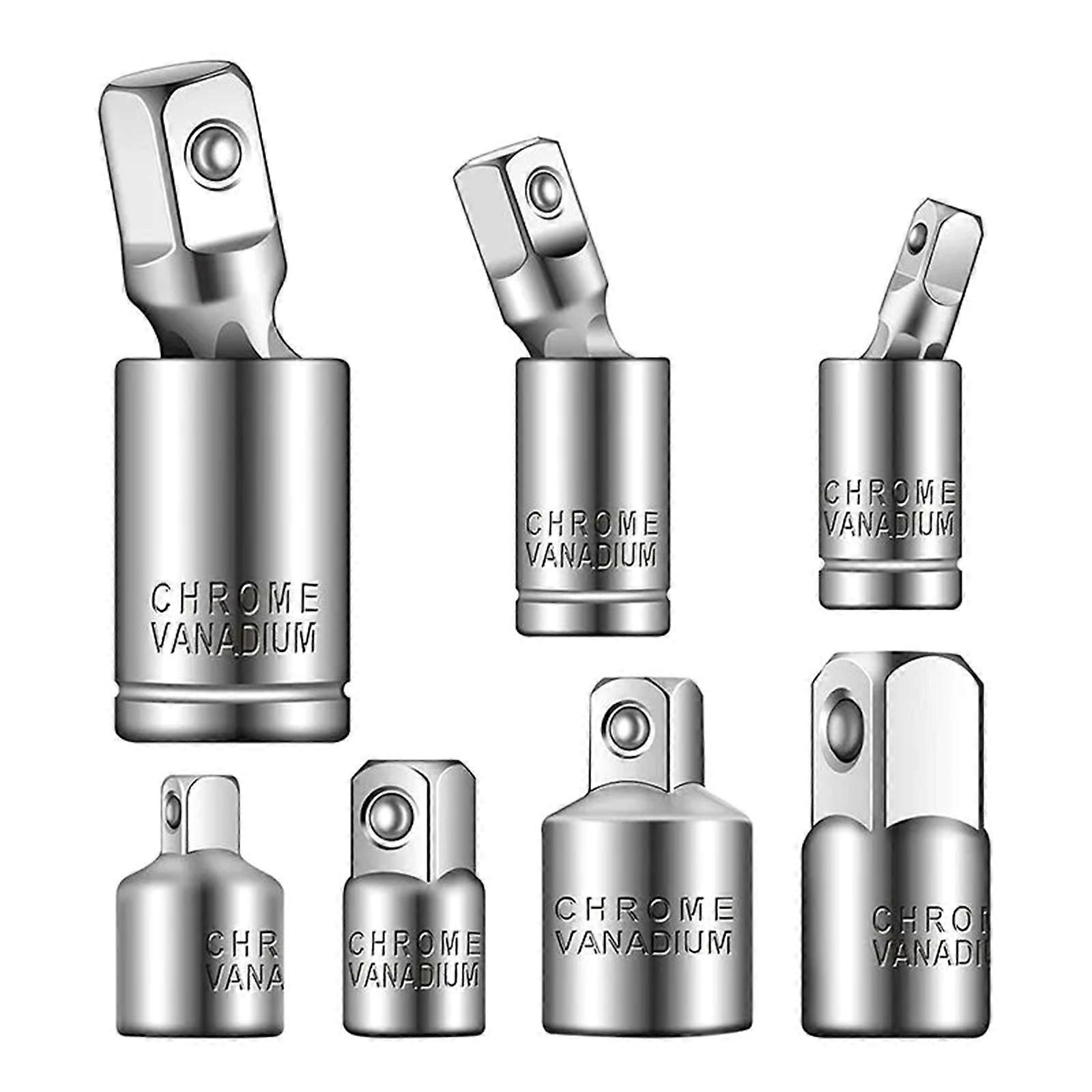 7pcs Socket Adapters & Universal Joint Set Ratchet Adapters Set Upgrades for Efficient Use with 1/2 3/8 1/4 Ratchets