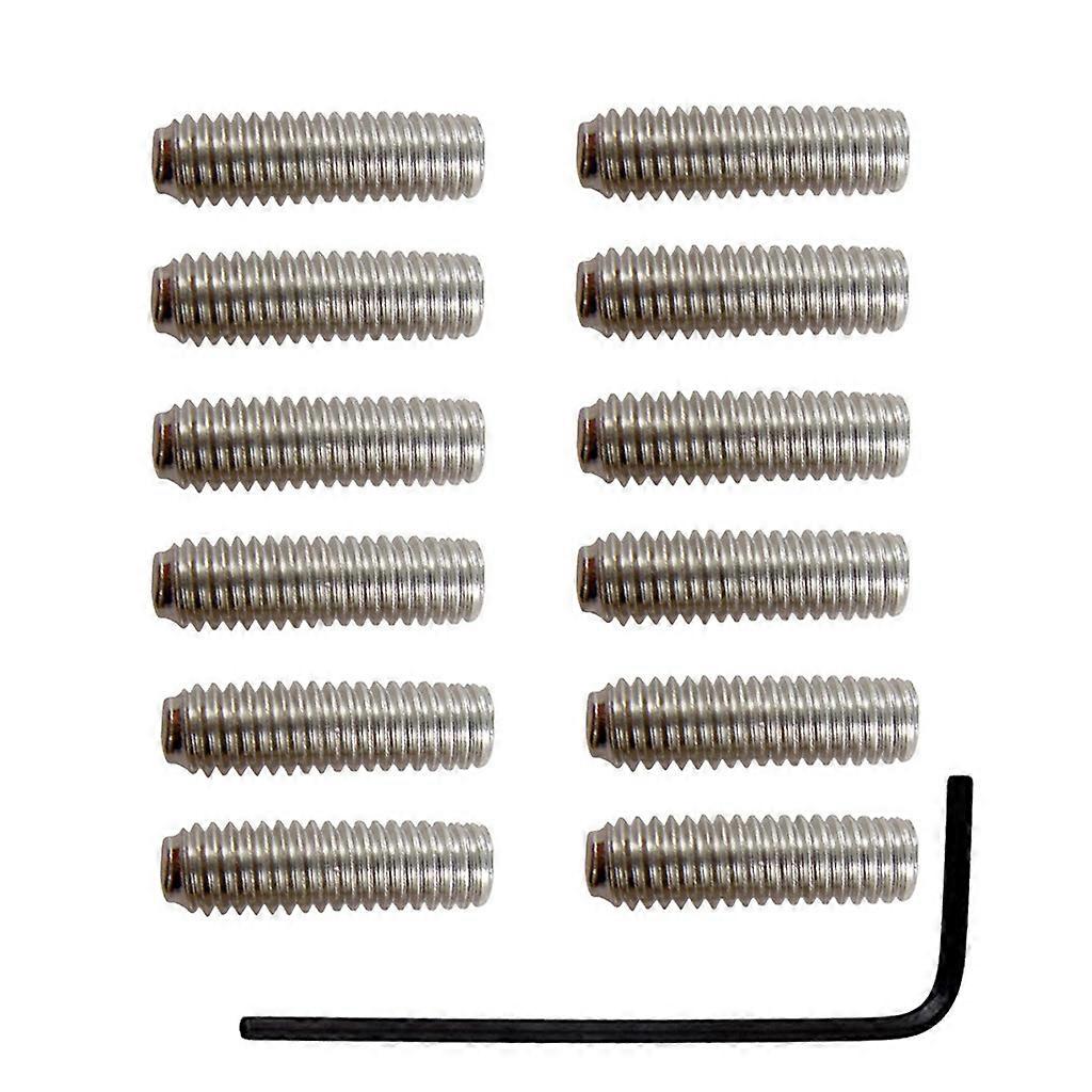 12 PCS Long (4-4 X 3/8") Hex Set Screws Saddle Height Adjustment Screw Set Easy to Carry Guitar Good Replacements