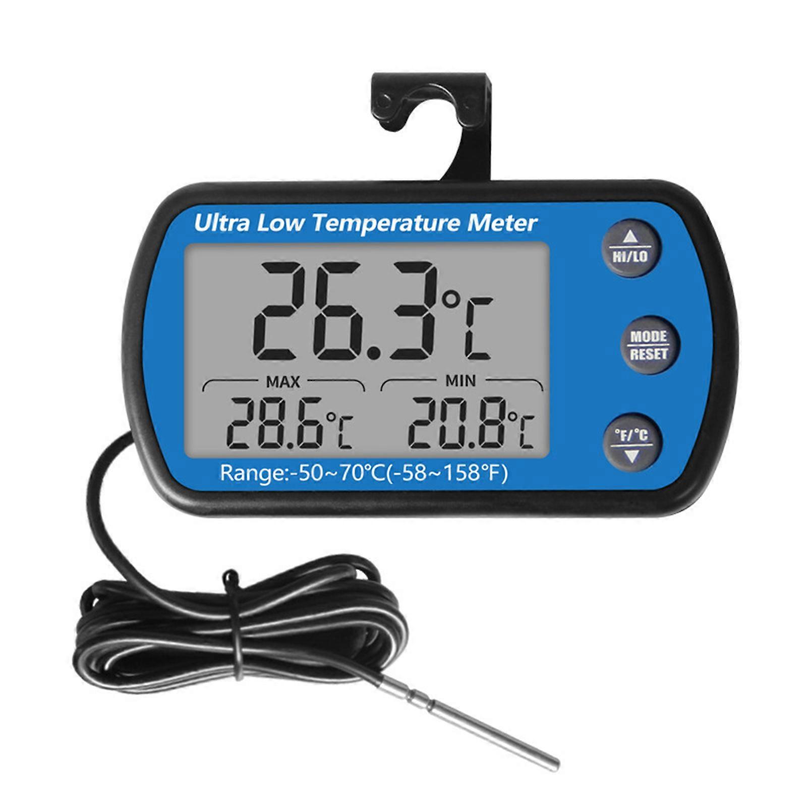 Mini Refrigerator Fridge Thermometer Digital Freezer Thermometer Waterproof Room Thermometer with Hook Large LCD Display