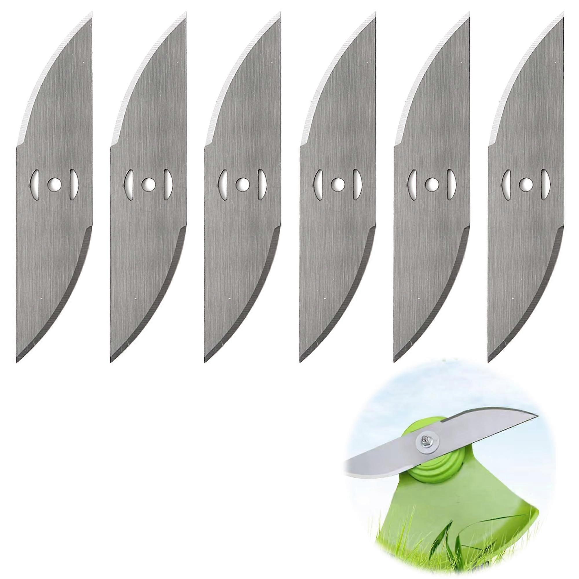 Metal Grass Trimmer Blades For Grass Trimmer Thickened 150mm, Pack Of 6, Hole Diameter 5mm, Replacement Blades Arc 15 Cm