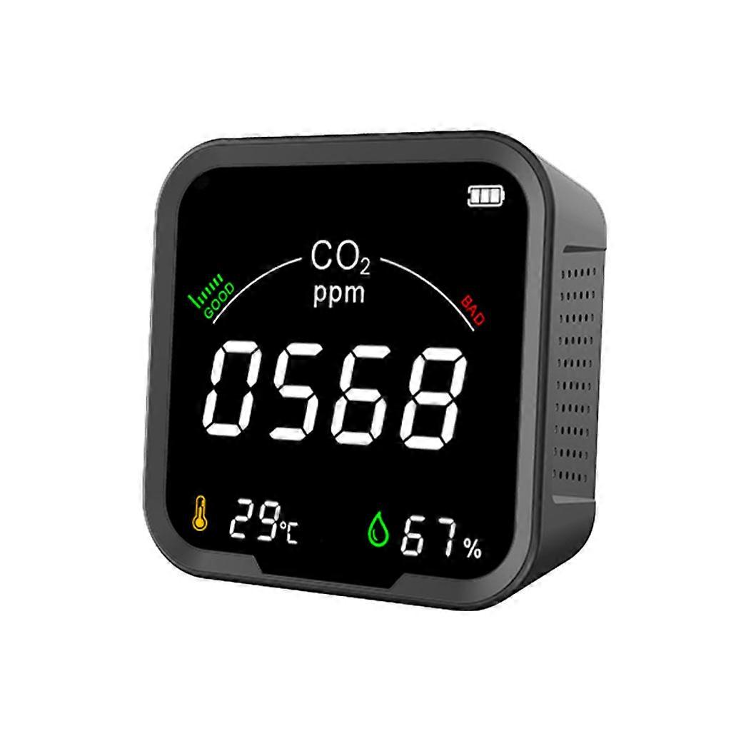 CO2-Messgerät NDIR-Sensor CO2-Kohlendioxid-Detektor Intelligenter Lufttester mit Temperatur-Feuchte-Anzeige