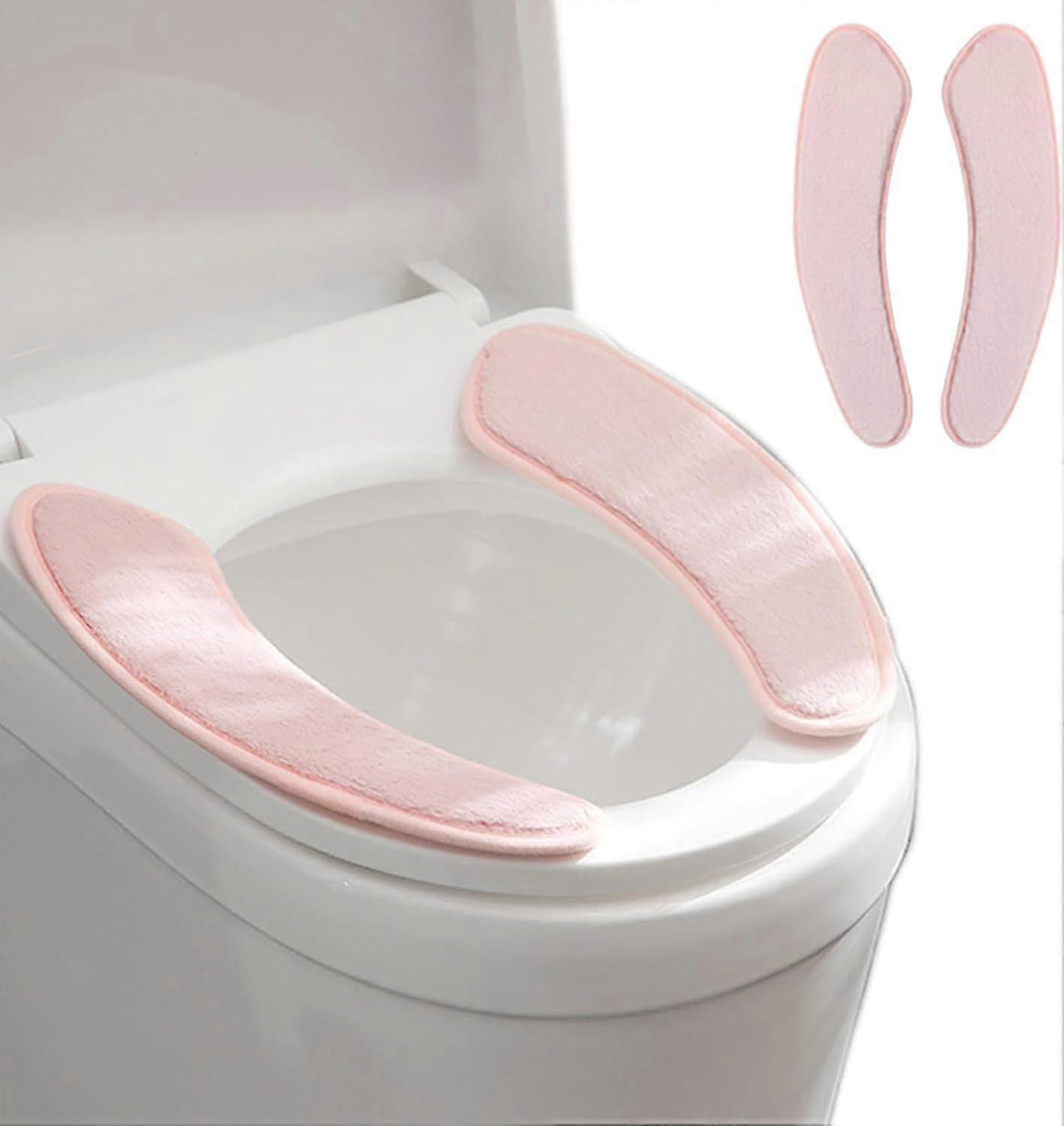 1 Pair Thick and Warm Toilet Seat Cushion Cover - with Sticky Toilet Seat Cushion - Washable and Reusable Mat for Winter - Double Flap Separation, TPR