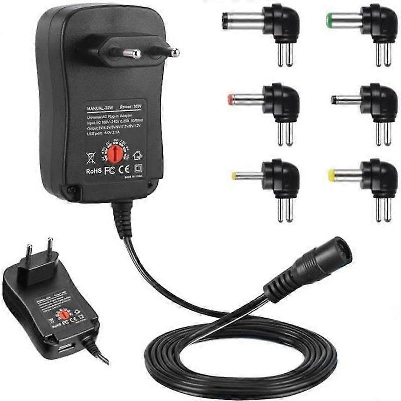 30W ACDC Power Supply Adapter Transformer Converter 6 Socket 30W LED Electronics 3V to 12V