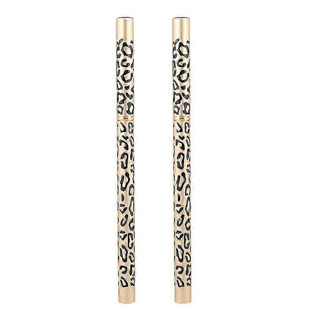 2pcs Leopard Cover Eyebrow Pencil Longlasting Professional Eyebrow Makeup Pencil and Brush Brown