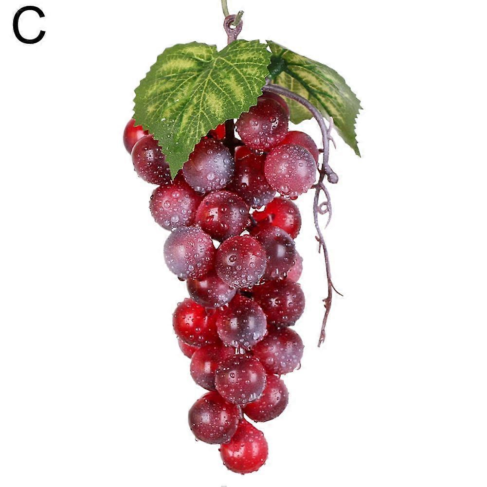 36 red grapes (C)$Simulation fruit simulation grape bunch PVC frosted grapes fake fruit shooting props