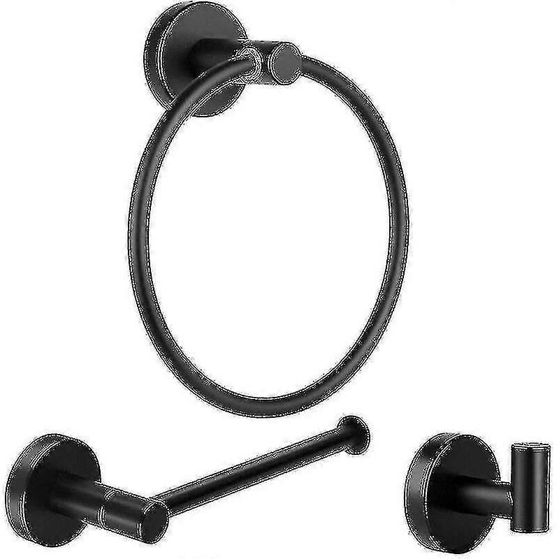 3-delt badetilbehørssett med håndklering og toalettholder