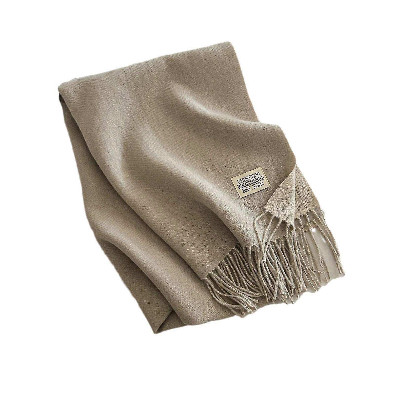 Double-Sided Solid Color Imitation Cashmere Scarf Women Winter One Size Soft Warm Versatile Shawl