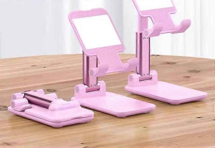 Mobile Phone Holder Flat Stand, Adjustable and Foldable for Desk (Sakura Pink)