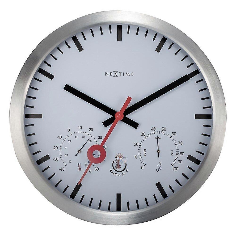 NeXtime - 4307ST - Wall Clock - 35cm - silver - Clematis