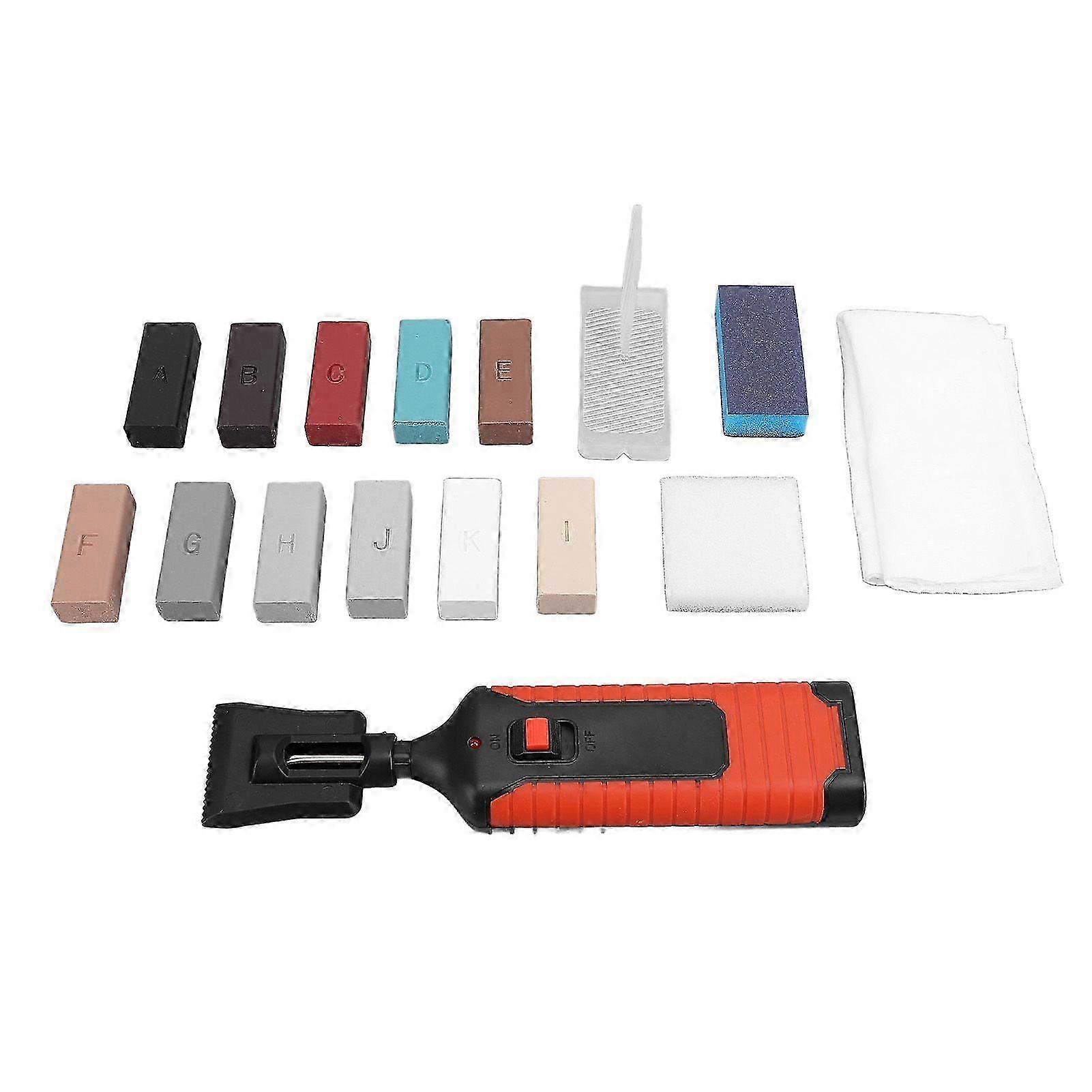 Tile Repair Kit with 11 Color Wax Blocks for Effective Repair of Porcelain Cracks and Scratches on Floors and Walls