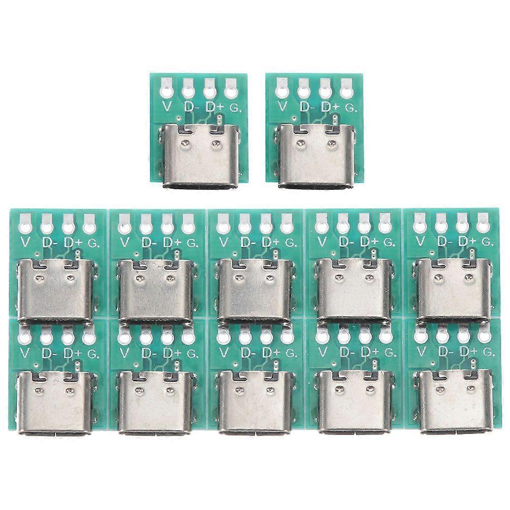 12pcs USB C Connector Board DIY 3.1 PCB Converter Board Support Module For Cable