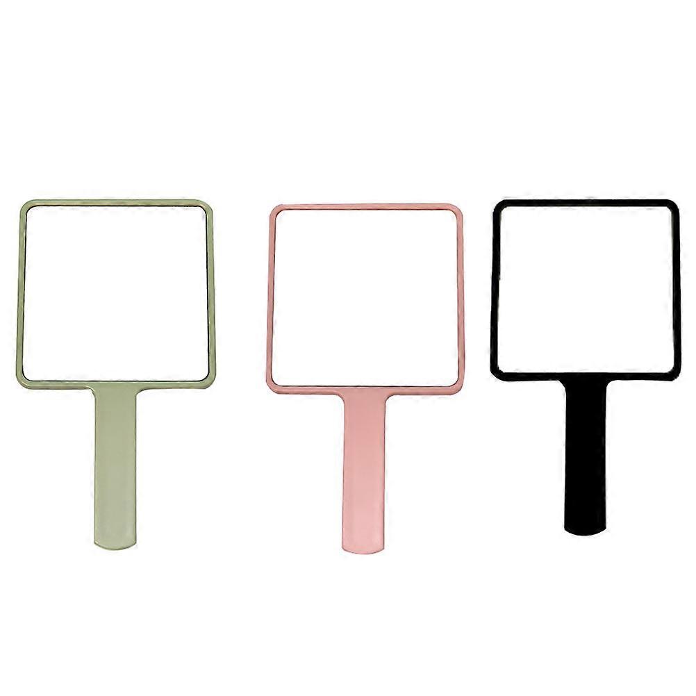 Poignée portable miroir de maquillage Adorable miroir de barbier pour adolescents utilisation en plein air 3Pcs