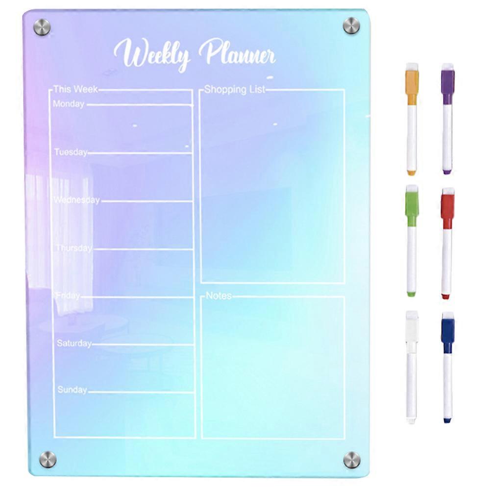 Dry Erase Boards Planning Board Transparent Colorful 16.51X11.67X0.12in Reminder Schedule Calendar For Fridge 1Set