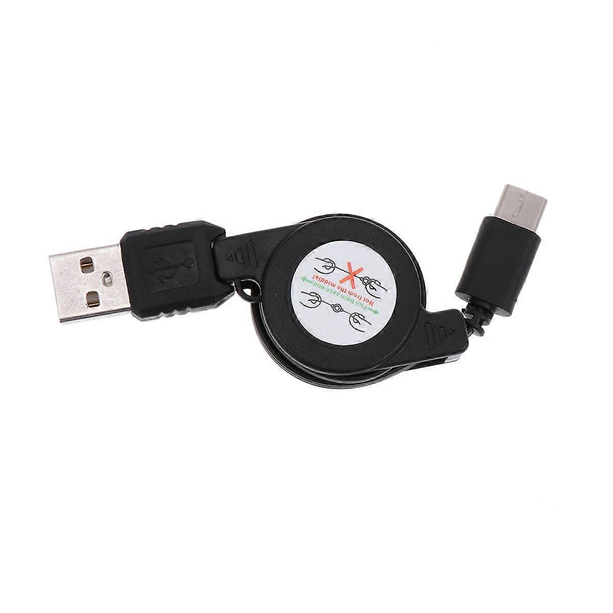 USB 3.1 Retractable Charging Cable Type-C Cord for Charging Use Black