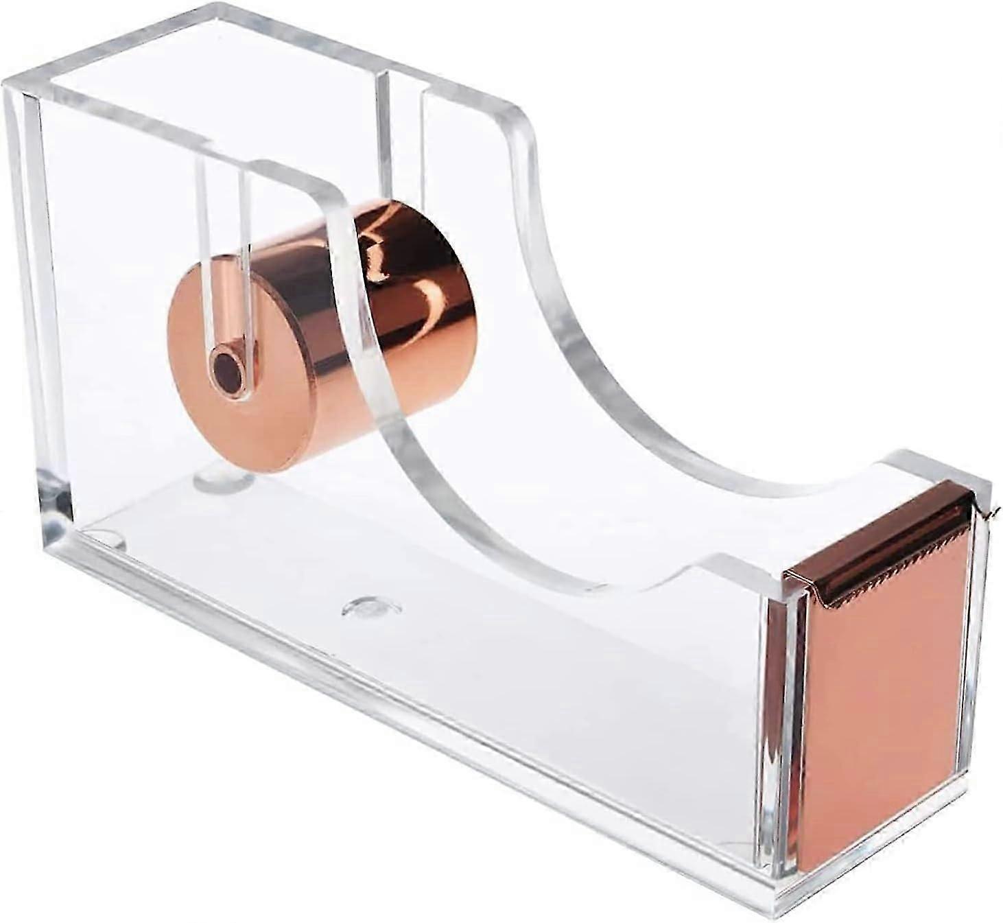Acrylic Tape Dispenser - Refillable Rose Gold Desk Accessory