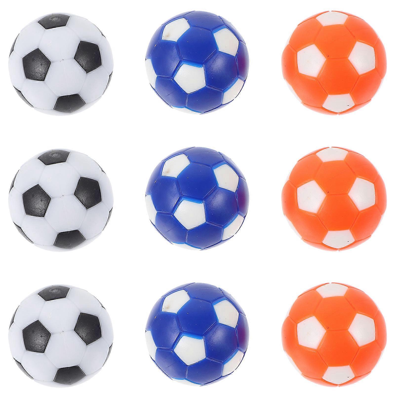 Foosball Table Soccer Replacement Balls 9pcs Colorful Mini Hips for Tabletop Football Games Black White Orange Blue