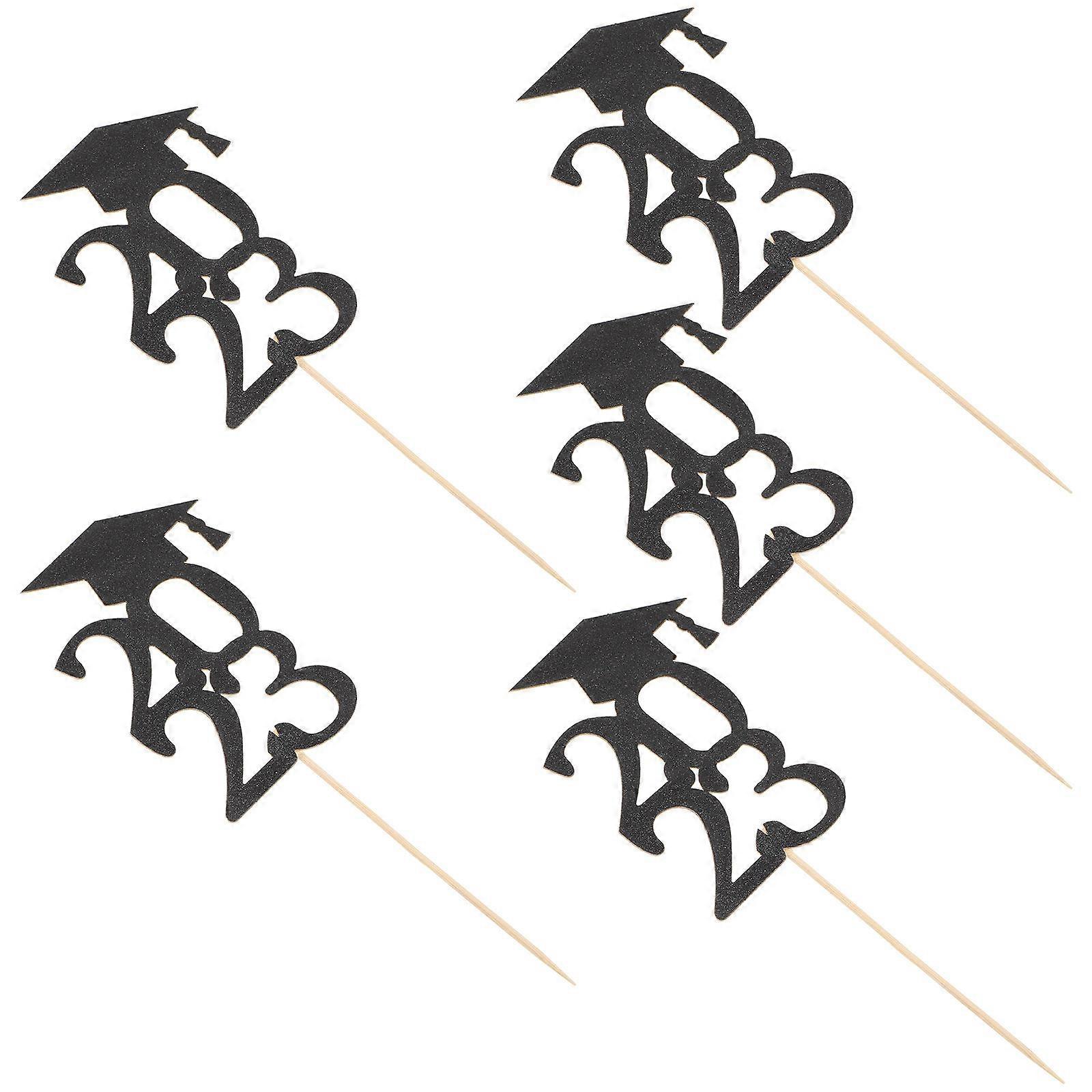 Cake Scene Enhancement Fruit Picks Wood Material Rectangle Shape Decorative and Chic Design for Graduates 25Pcs