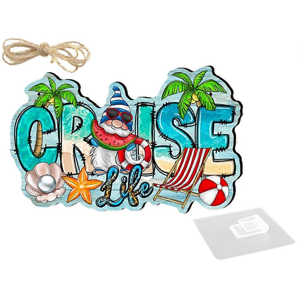 Hanging Home Sign Beach Style Safe Material Wooden Hanging Plaque 20X12.76CM 1Set