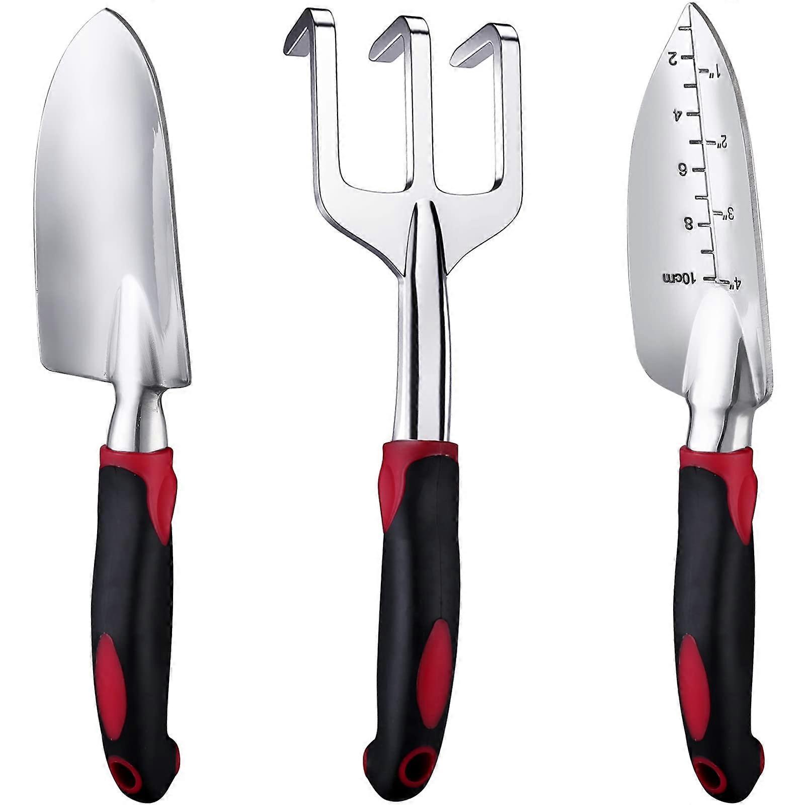 Gardening Tools, Three Pieces Durable Garden Hand Tools (Red)