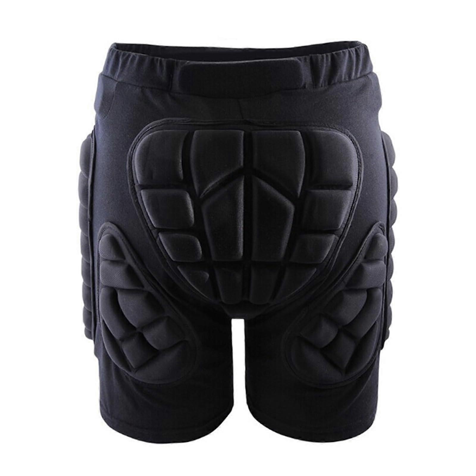 Padded Hip Pad Shorts For Ski Snowboard Riding 3D Hip Pad Cushion Black XXXS