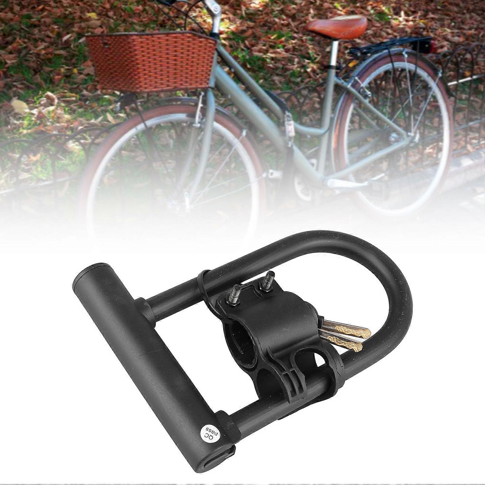 Bike U Lock with Steel Cable 2 Key Universal Anti Theft Lock Set for Road Mountain Bike 