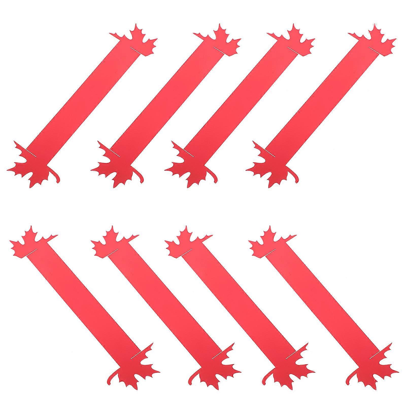 حامل منديل الجدول القيقب ورقة نمط منديل خواتم زينة الحفلات ورق أحمر 19.30X5.70X0.01CM منديل مشبك 50 قطعة