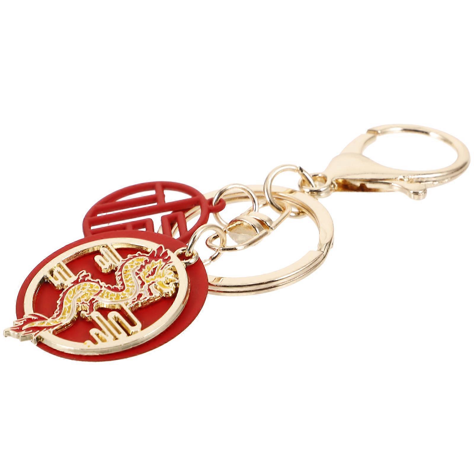 Dragon Key Chain Chinese Style Red Color 9.50X3.00X0.50CM Decorative Accessory 1Pack