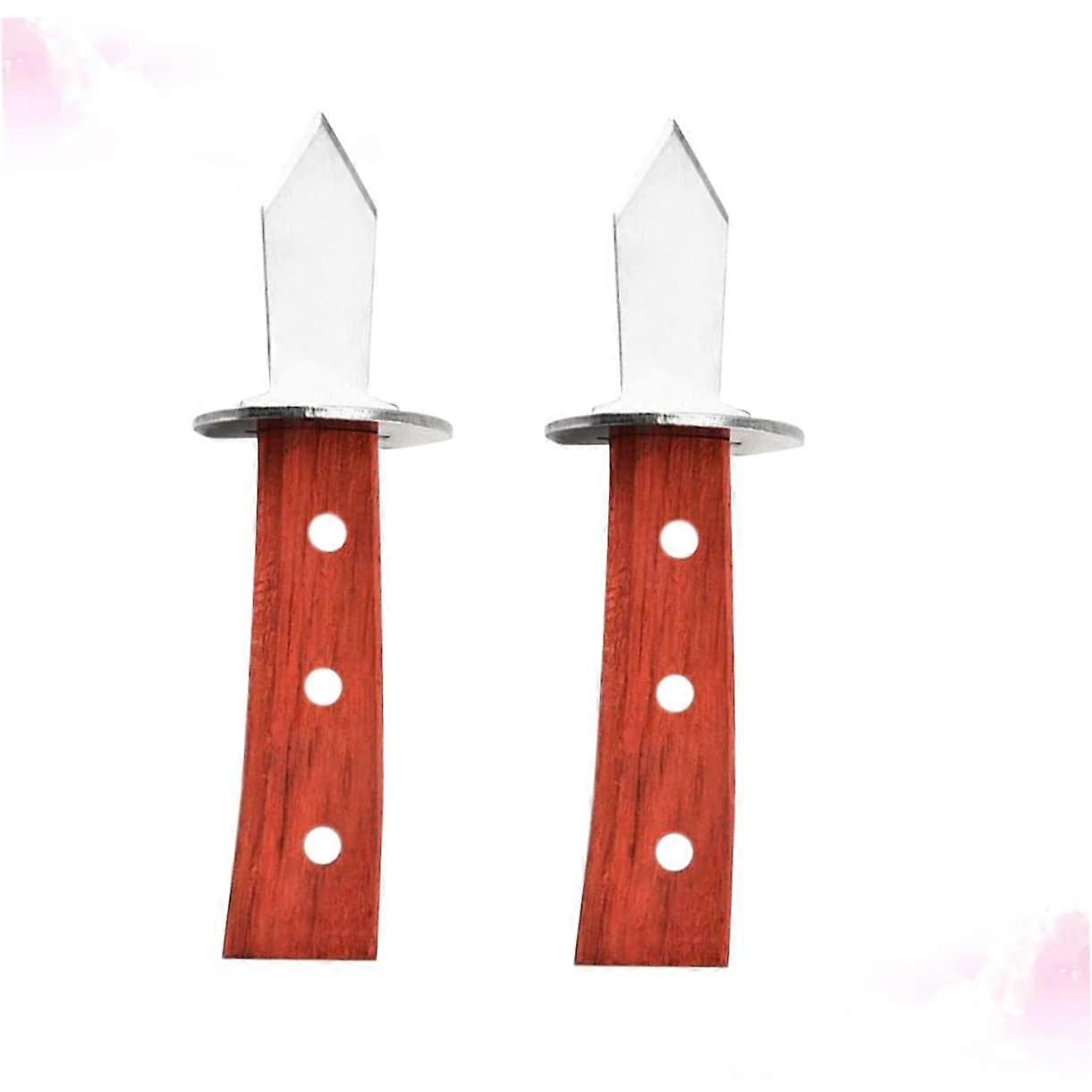 Austernmesser Set 2 Stück Holzgriff Multifunktionales Werkzeug zum Öffnen von Meeresfrüchten Ergonomisches Design Edelstahl Klinge