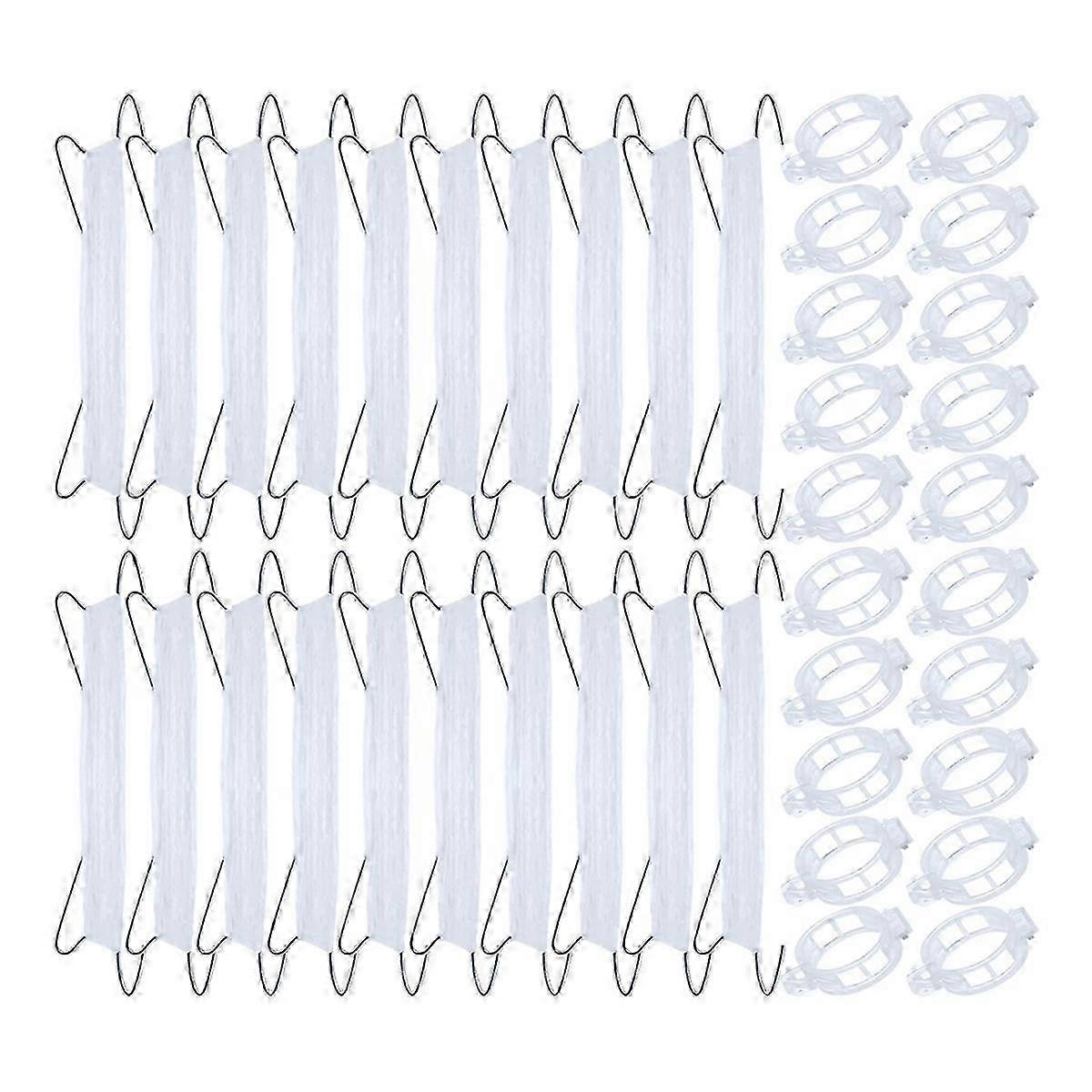 40pcs Tomato Hooks with String, Plant Support Clips for Vine Plants-JC
