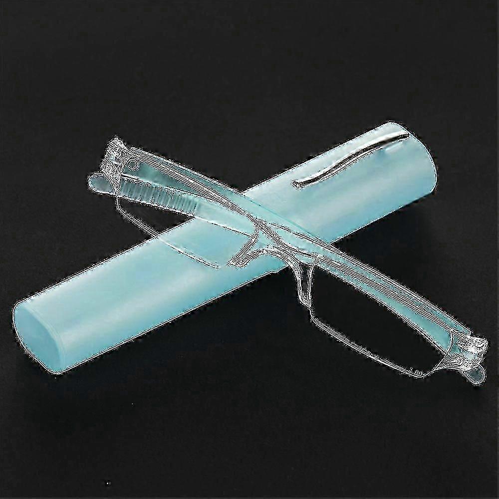 Stylish Reading Glasses with Metal Frame, Ultra-thin Portable Mini Eyeglasses for Presbyopia with Box