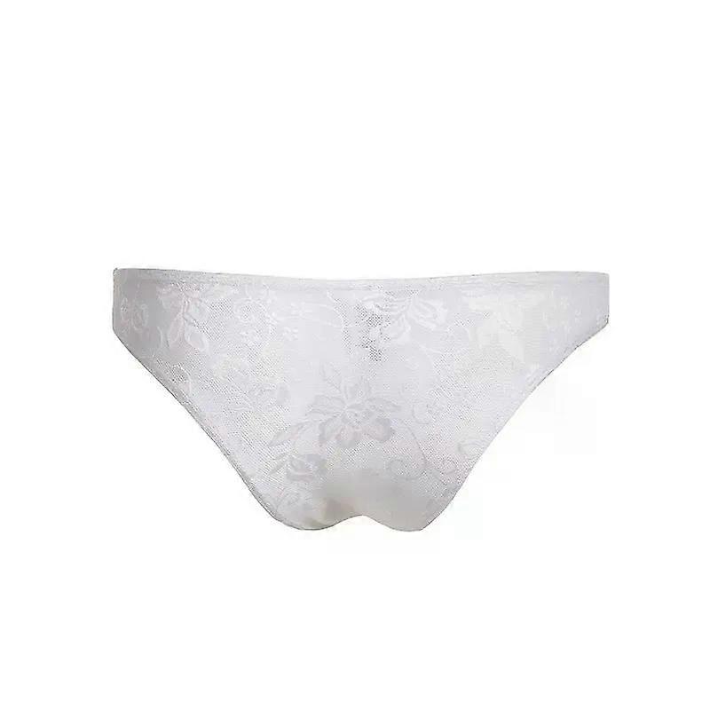 Men's Sexy Briefs Gays Erotic Low Waist U Convex Pouch Panties Lace Transparent Breathable Underwear Sissy Ultra-thin Underpants