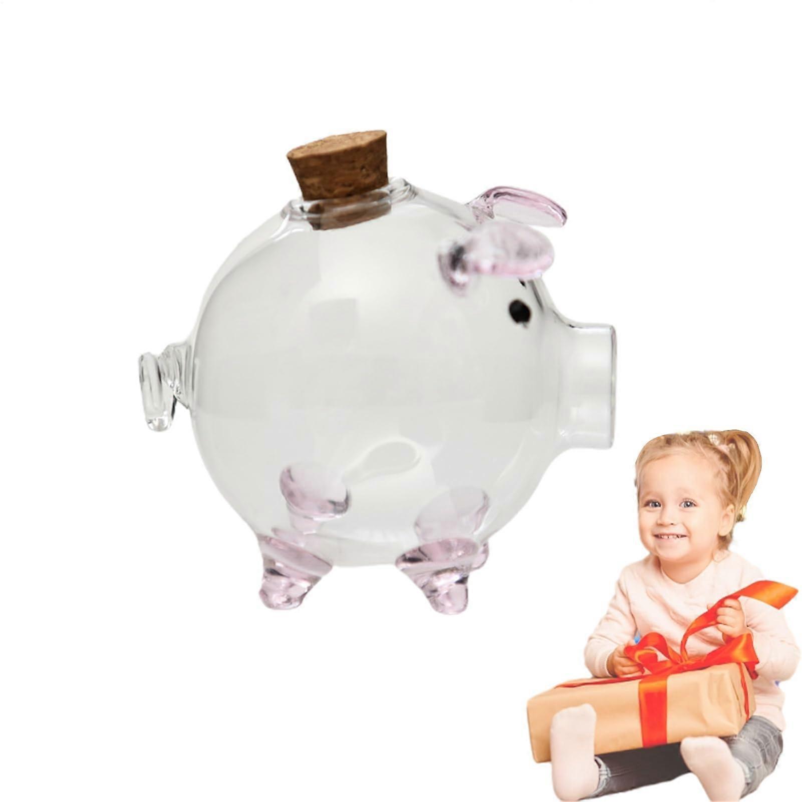 Pig Geldbank Transparent Savings Bank, Pink Money Box with Number Lock, Clear Money Container for Kids and Adults