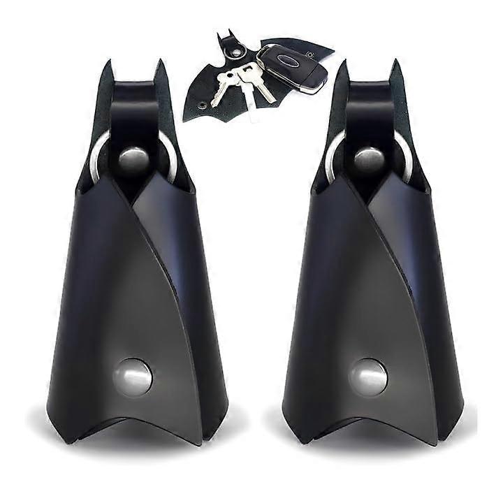 Batman Key Fob Bat Keychain Key Storage Leather Key Case Key Organizer for All Types of Keys Black Pack of 2, black