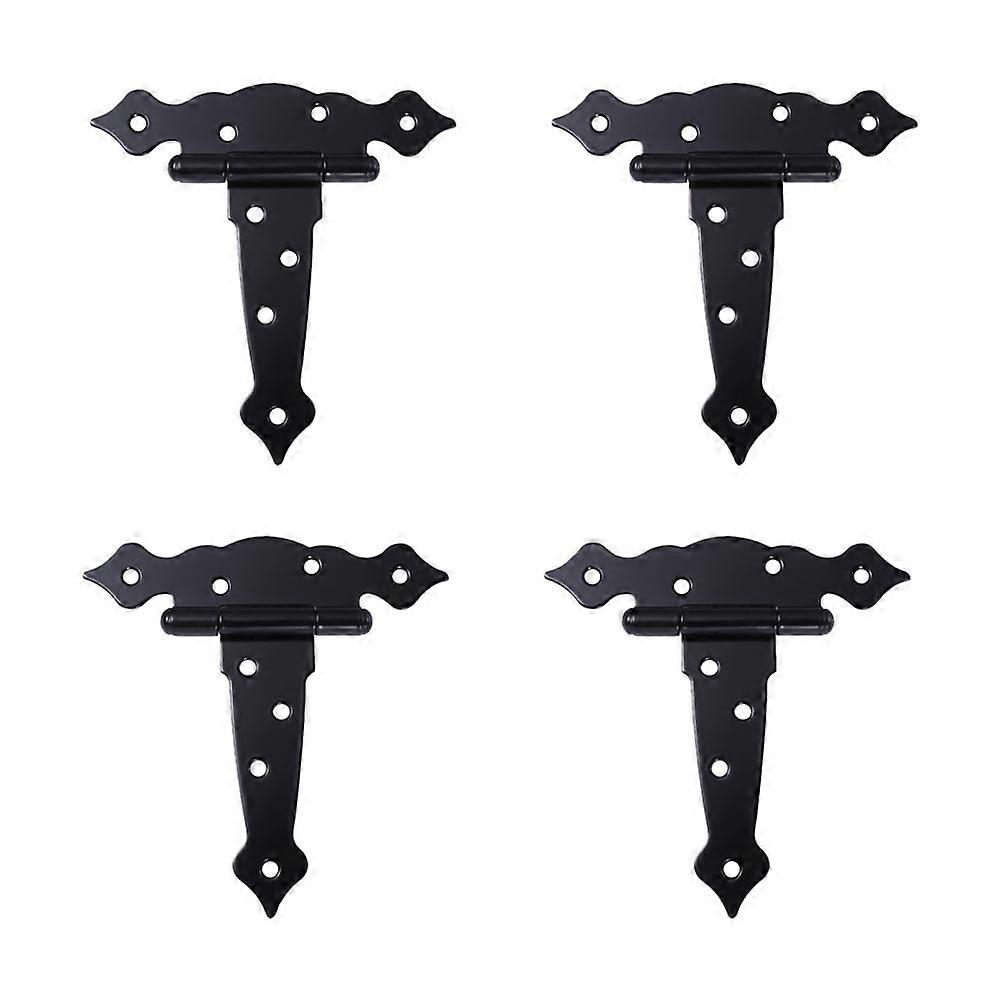 Heavy Duty T Strap Door Hinges 4pcs Set Durable Wooden Gate Hinges for Sheds Barns and DIY Projects Resistant Design with Screws for Stable Fixation